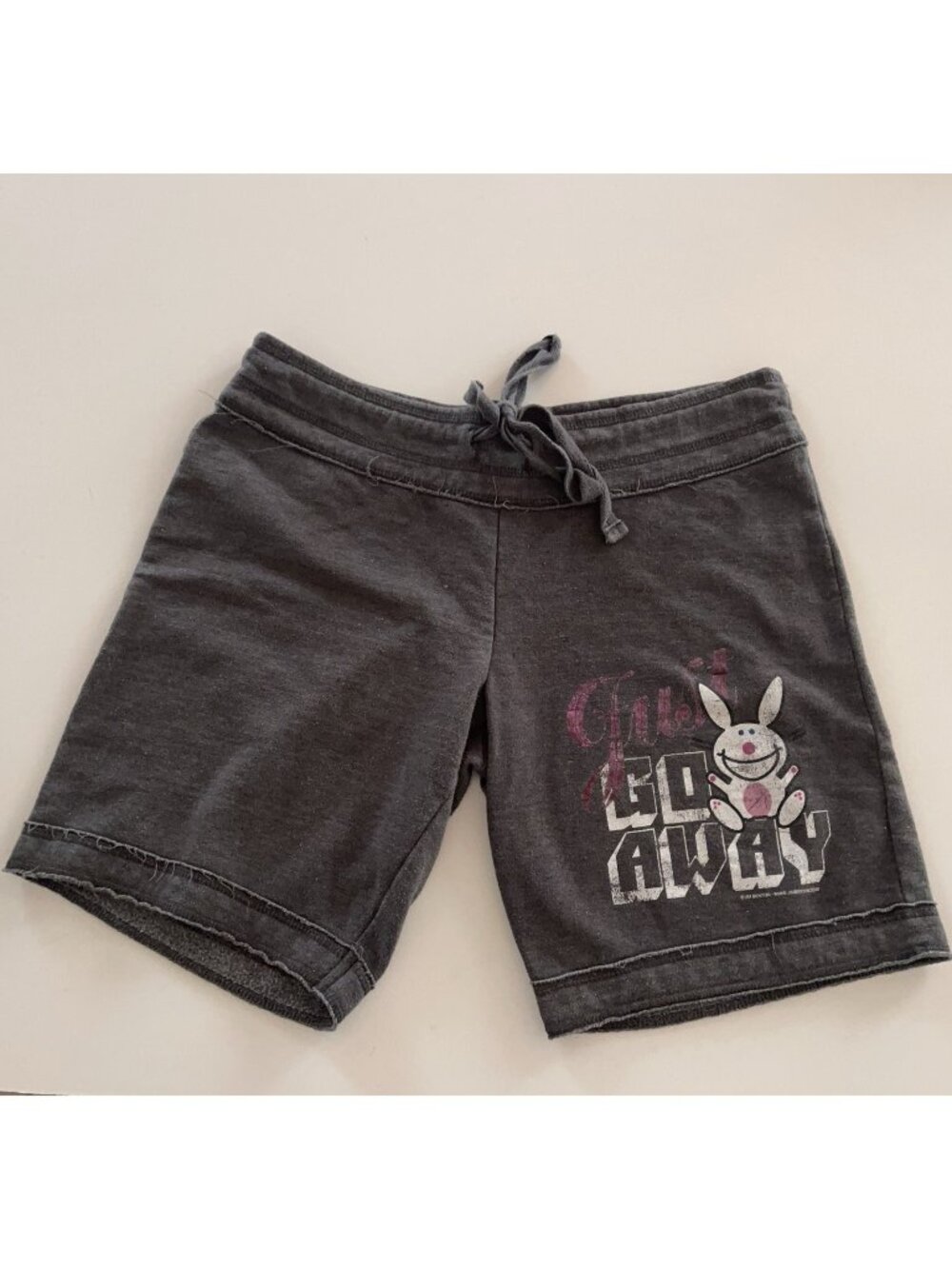 Y2K Jim Benton Its Happy Bunny Lounge Shorts Junior M Drawstring Just Go Away